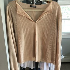 Cropped Beige Blouse